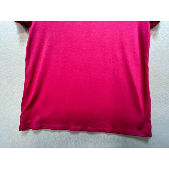 Lands' End Women's Performance Polo Shirt Stretch Size M 10-12 Pink Short Sleeve - Picture 8 of 8
